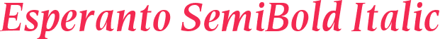 Esperanto SemiBold Italic